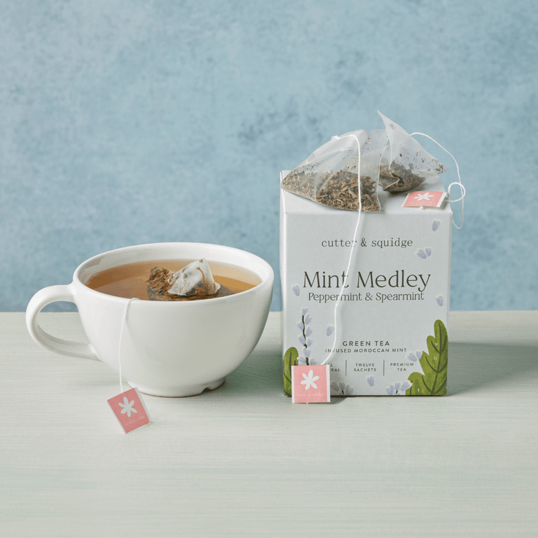 Cutter & Squidge One box of twelve sachets Mint Medley Peppermint & Spearmint Tea
