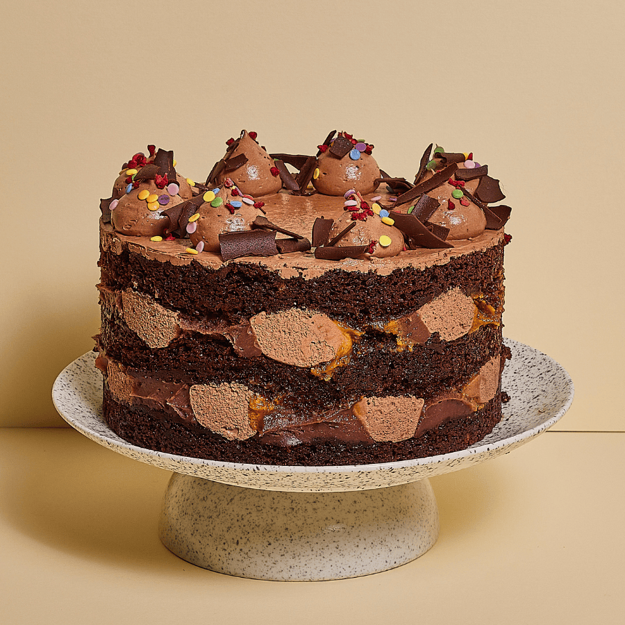 Vegan Chocolate Caramel Cake