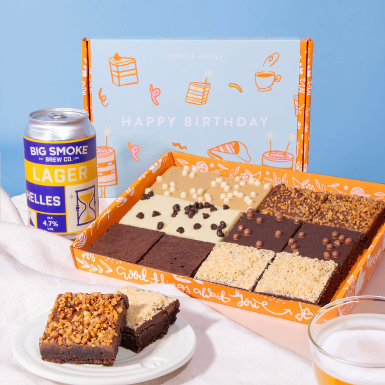 Cutter & Squidge Happy Birthday Brownies and Beer Bundle