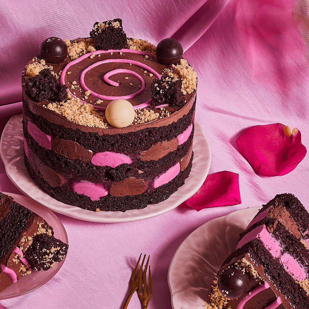 Chocolate & Raspberry Falooda Cake – Cutter & Squidge