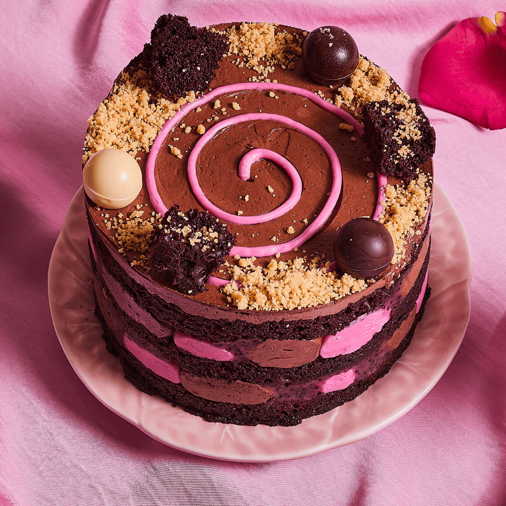 Chocolate & Raspberry Falooda Cake – Cutter & Squidge