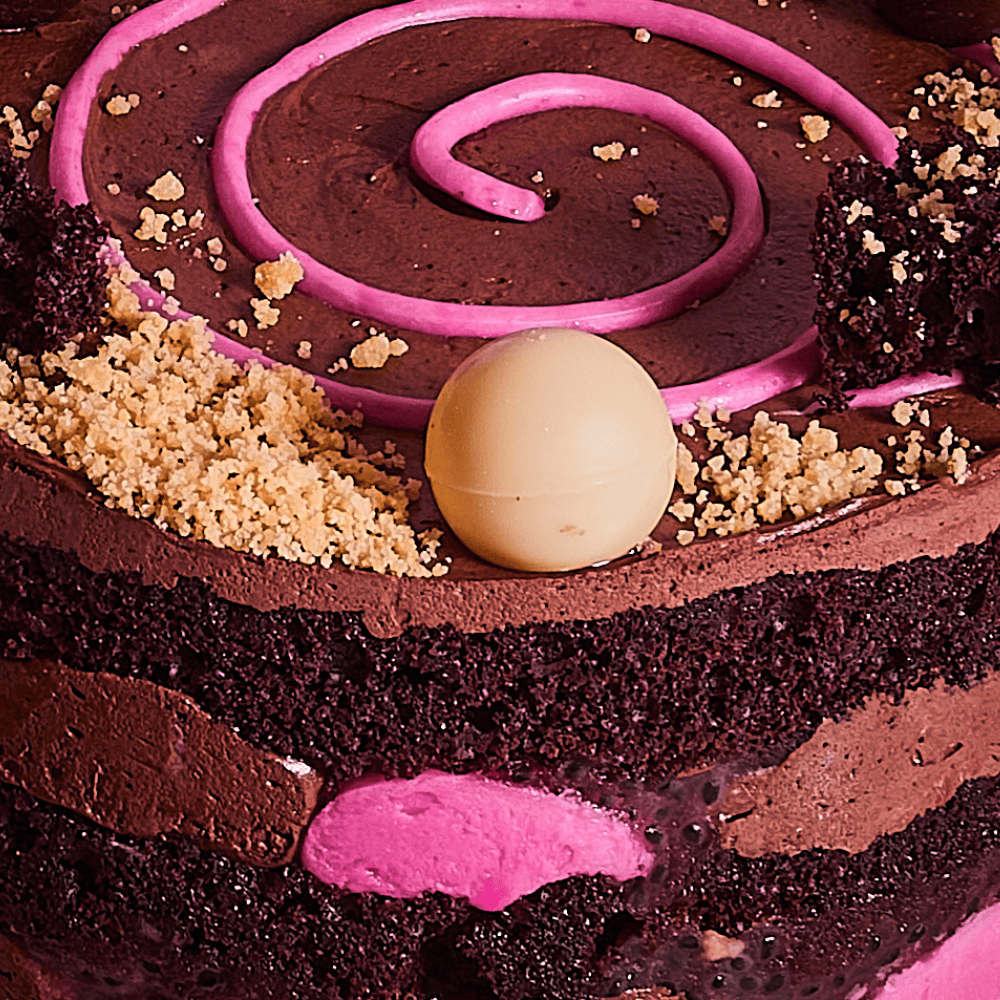 Chocolate & Raspberry Falooda Cake – Cutter & Squidge
