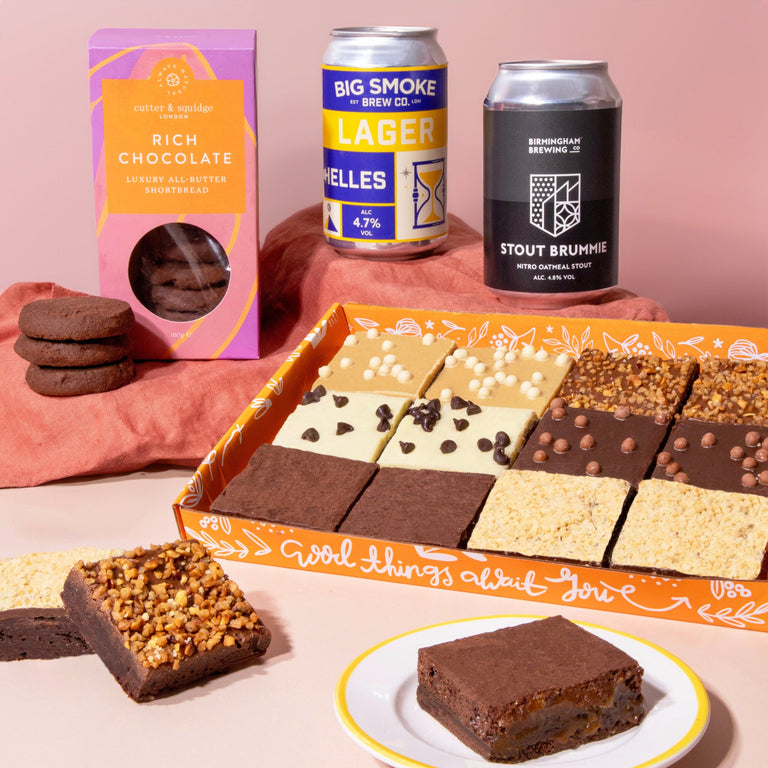 Cutter & Squidge 12 Pieces Brownies & Craft Beer Gift Hamper