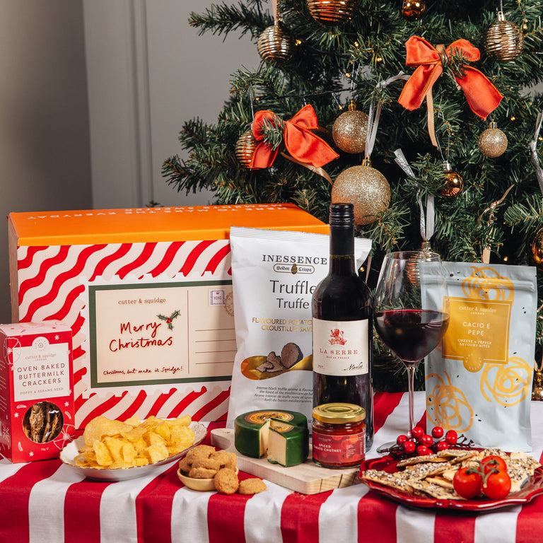 Cutter & Squidge One Hamper Christmas Red Wine and Cheese Hamper