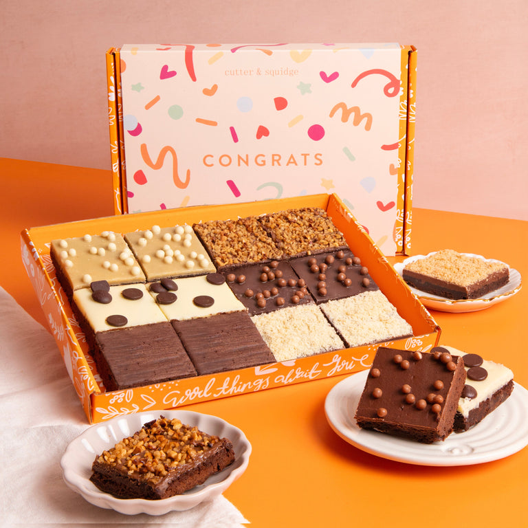 Cutter & Squidge Congratulations Mixed Mini Brownie box