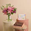 Fast Bundle Rhubarb Ribbons Flowers and Ultimate Fudge Brownies Gift Set