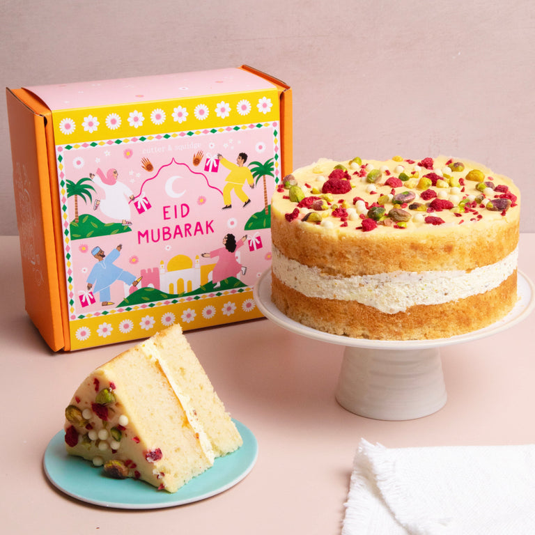 Cutter & Squidge Small (6") / Without Tin Eid Mubarak Passionfruit And Pistachio Cake