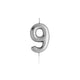 Cutter & Squidge Number 9 Silver Number Candles