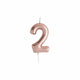 Cutter & Squidge Number 2 Rose Gold Number Candles