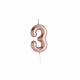 Cutter & Squidge Number 3 Rose Gold Number Candles