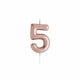 Cutter & Squidge Number 5 Rose Gold Number Candles