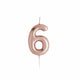 Cutter & Squidge Number 6 Rose Gold Number Candles