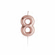 Cutter & Squidge Number 8 Rose Gold Number Candles