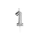 Cutter & Squidge Number 1 Silver Number Candles