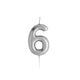 Cutter & Squidge Number 6 Silver Number Candles