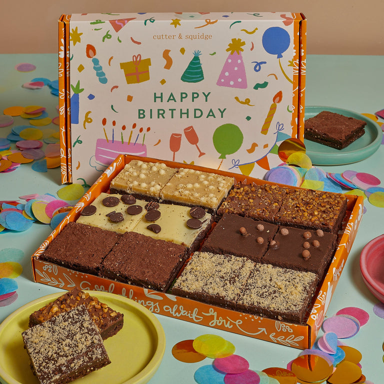 Cutter & Squidge Happy Birthday Mixed Mini Brownie Box