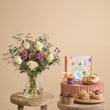 Fast Bundle Freddie's Choice Flowers and Afternoon Tea Signature Gift with Vase