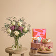Fast Bundle Freddie's Choice Flowers and Afternoon Tea Signature Gift with Vase