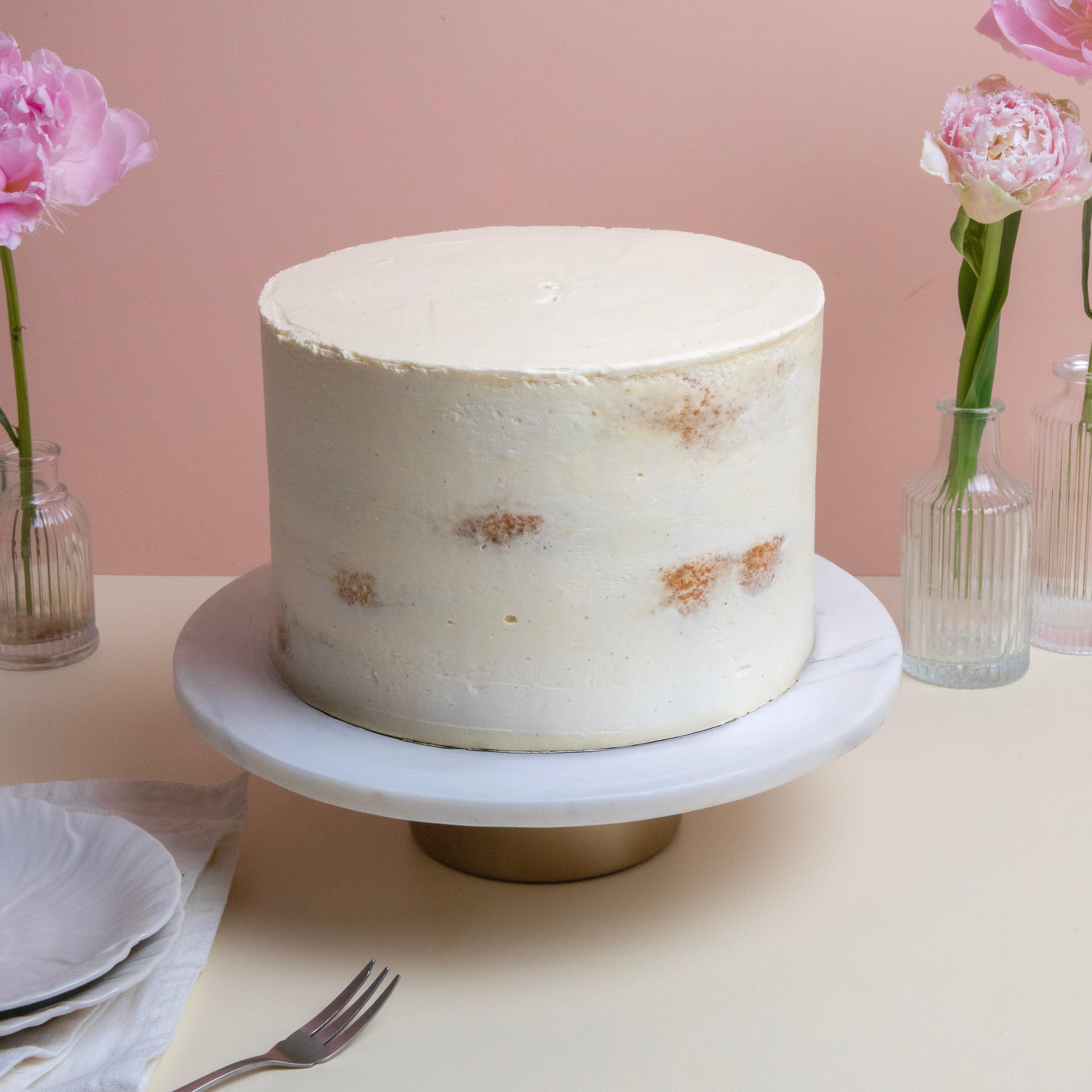 One Tier Naked Wedding Cake