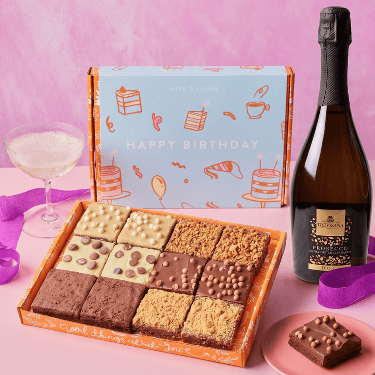 Cutter & Squidge Happy Birthday Brownies and Fizz Bundle