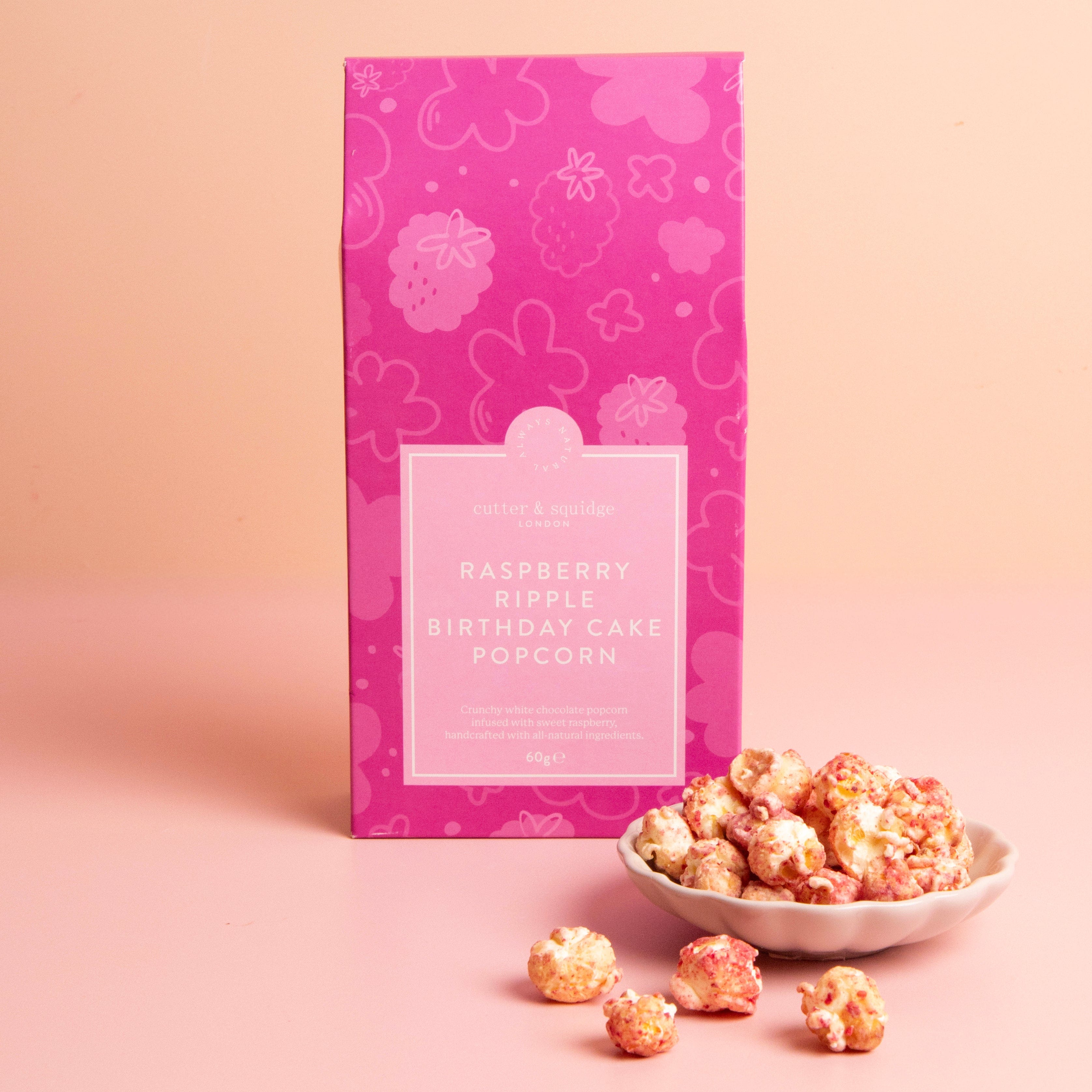 Raspberry Ripple Birthday Cake Popcorn – Cutter & Squidge