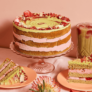 Strawberry Matcha Latte Cake