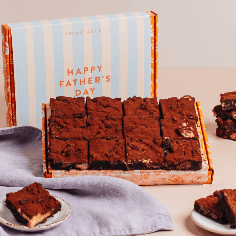 Cutter & Squidge Father's Day Gifting Sleeve Caramel Frappuccino Brownie Box