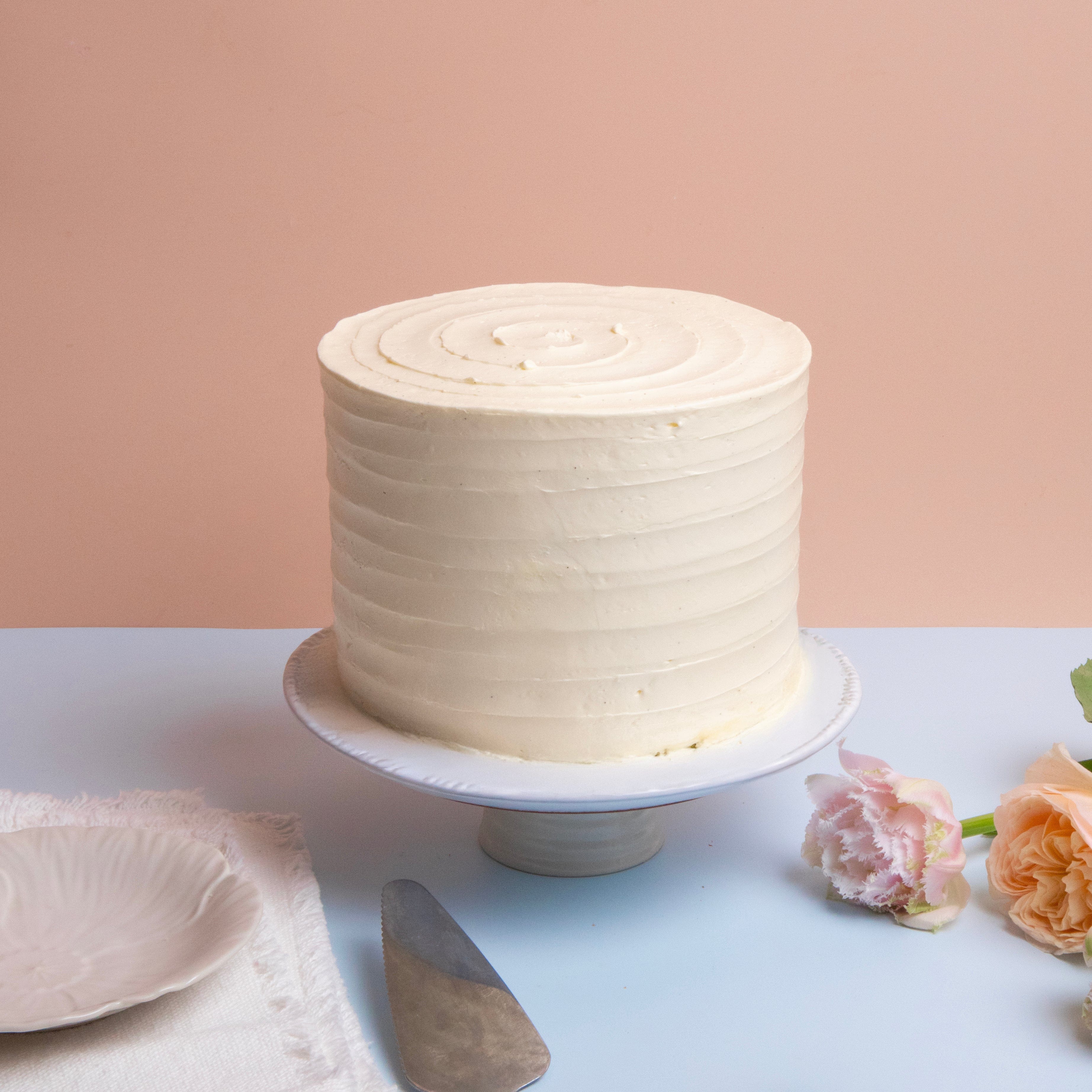 One Tier Ruffle Wedding Cake
