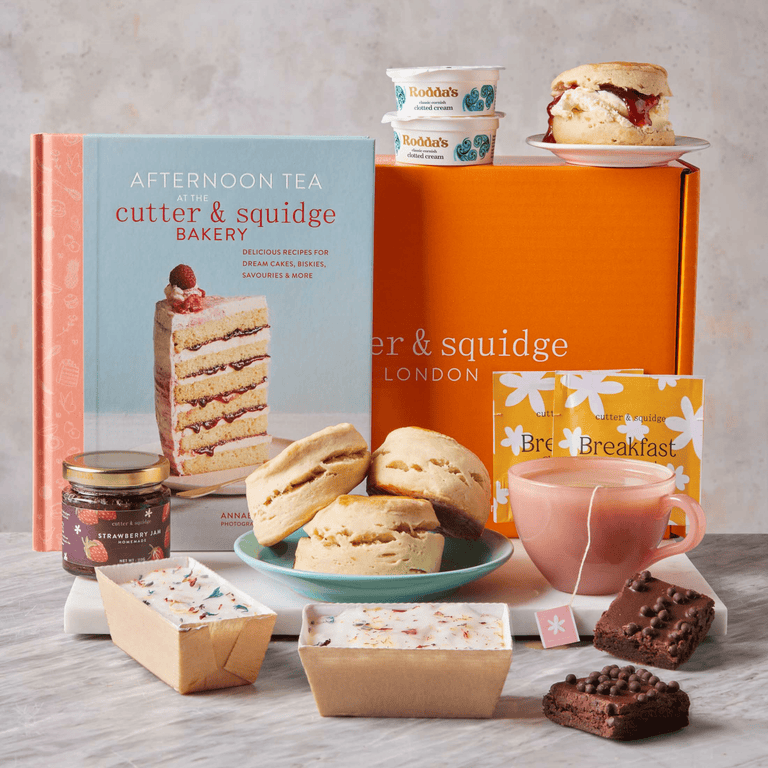 Cutter & Squidge Tea for Two Afternoon Tea At Home & Book Bundle