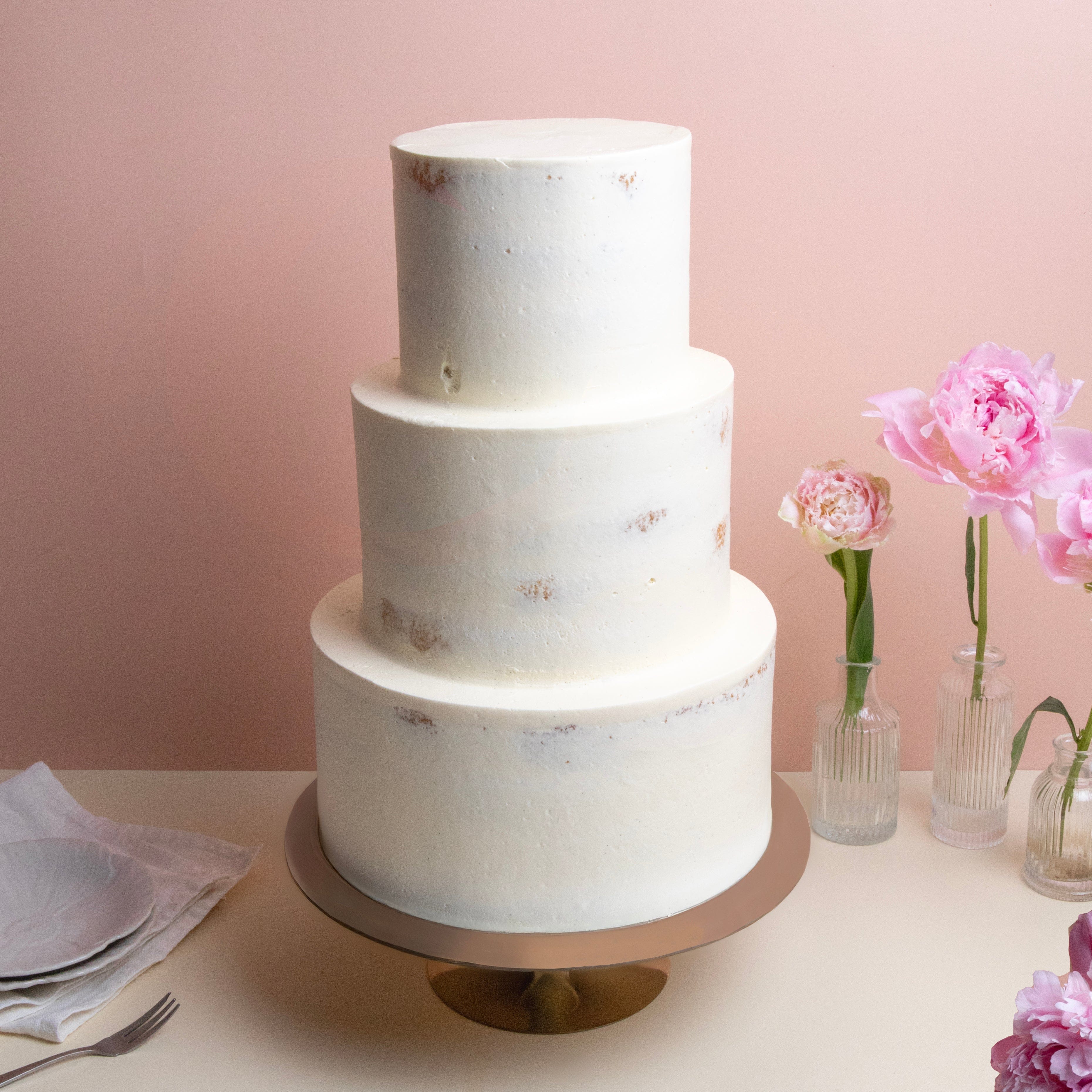 Three Tier Naked Wedding Cake