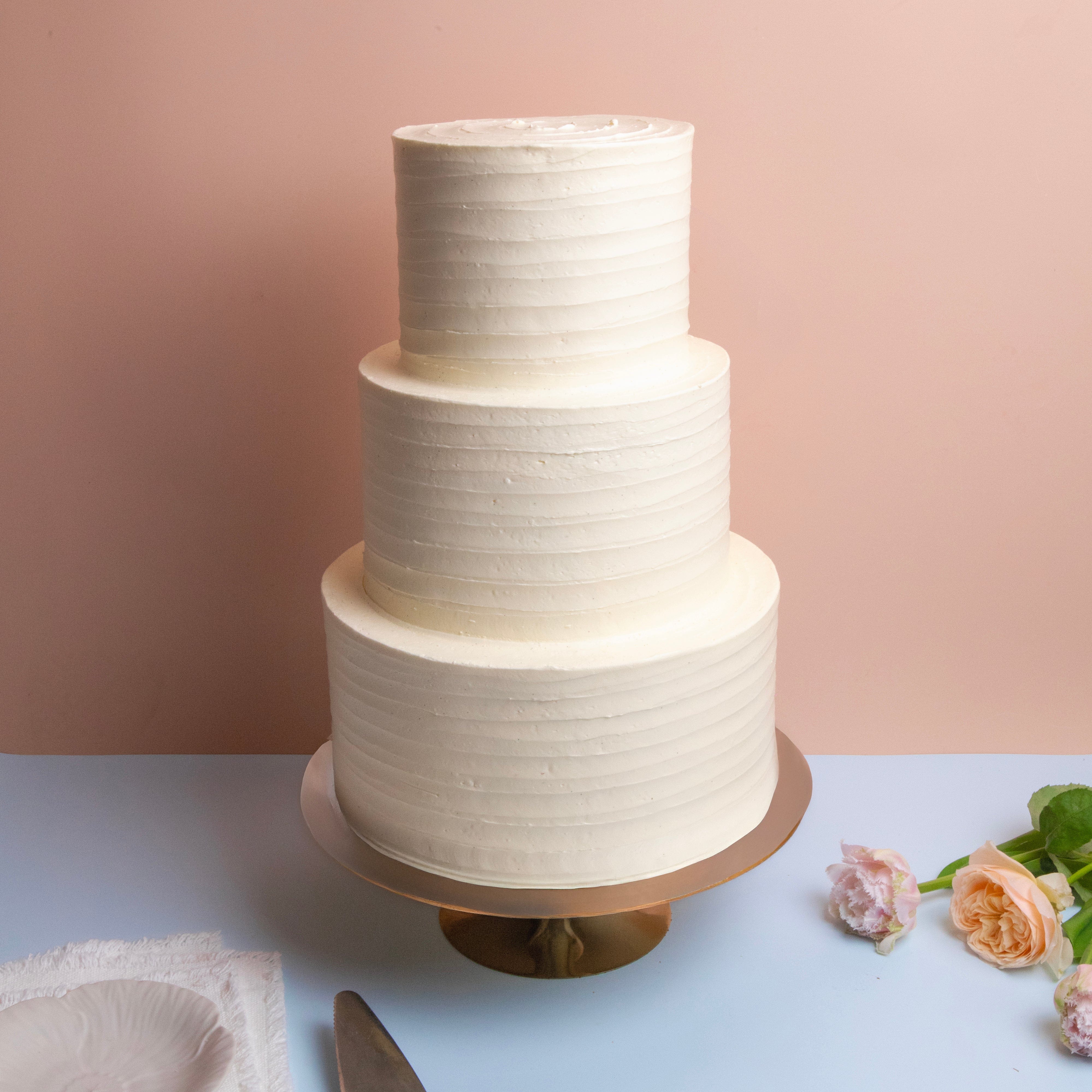 Three Tier Ruffle Wedding Cake