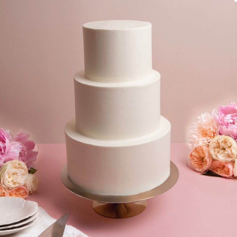 Cutter & Squidge Weddings Three Tier (10", 8", 6") Three Tier White Wedding Cake
