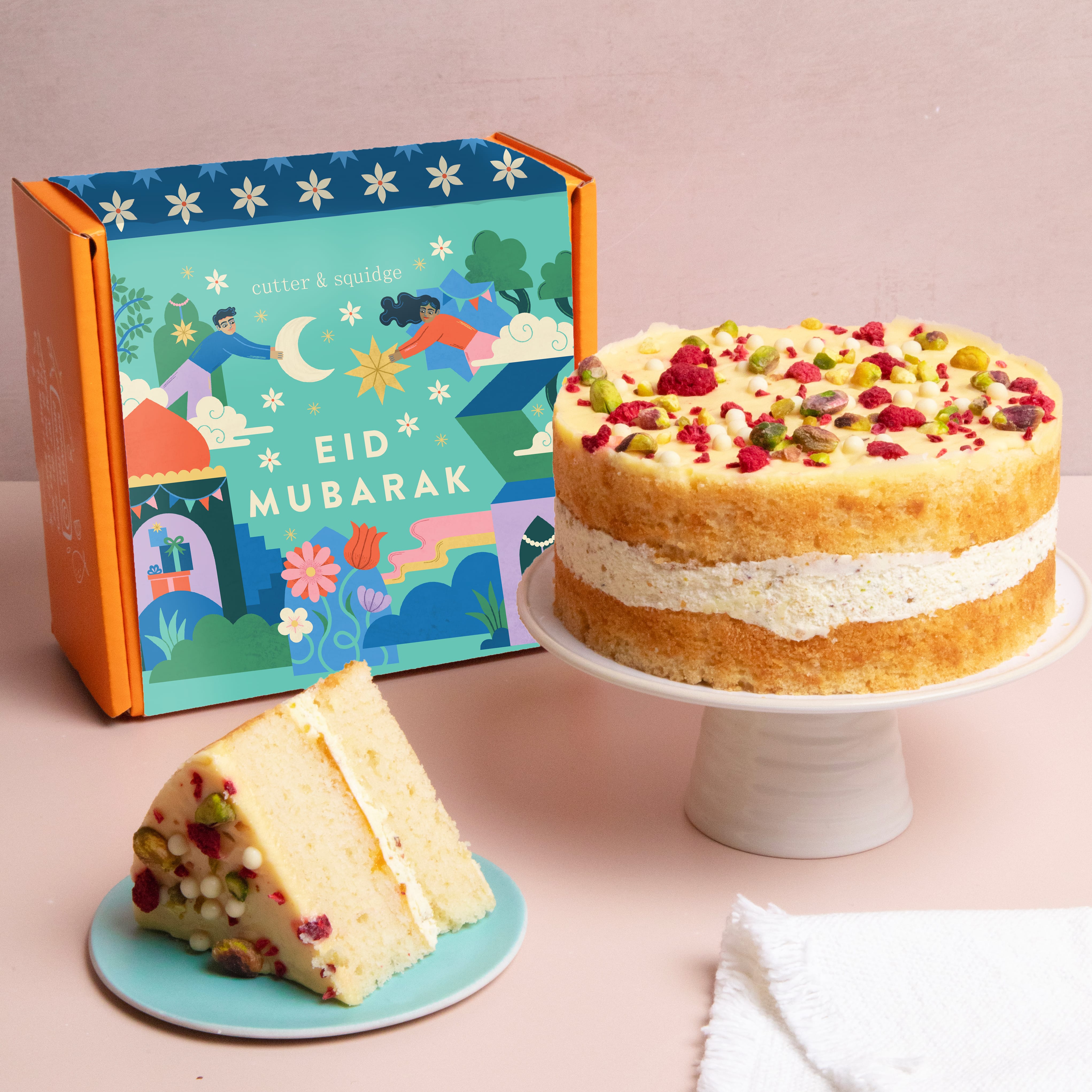 Eid Mubarak Passionfruit Pistachio Cake