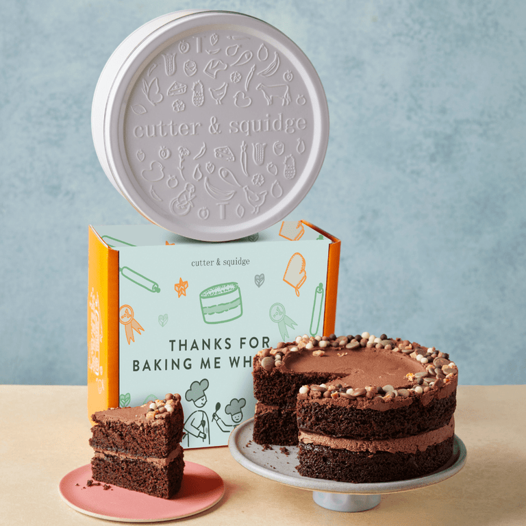 Cutter & Squidge Small (6") / With Tin Father's Day Chocolate Fudge Cake