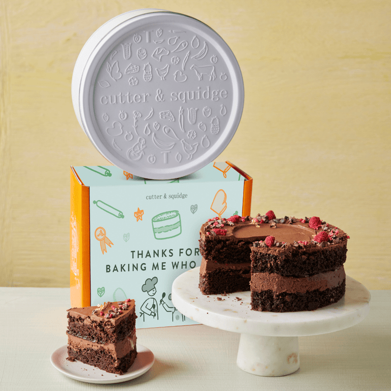 Cutter & Squidge Small (6") / With Tin Father's Day Vegan Chocolate Fudge Cake