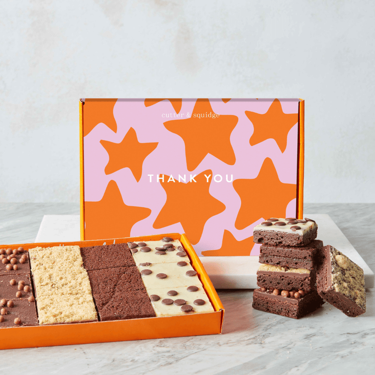 Cutter & Squidge 12 Pieces Thank You No Nuts Mixed Mini Brownie Box