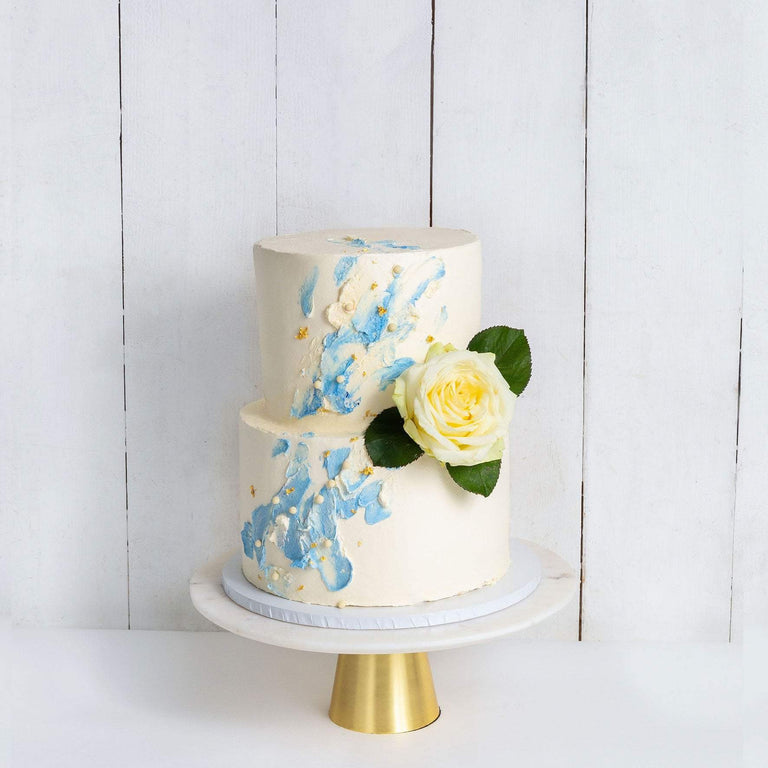 Cutter & Squidge Weddings TWO TIER WATERCOLOUR ROSE WEDDING CAKE