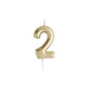 Cutter & Squidge Number 2 Gold Number Candles