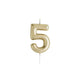 Cutter & Squidge Number 5 Gold Number Candles