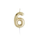 Cutter & Squidge Number 6 Gold Number Candles