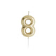 Cutter & Squidge Number 8 Gold Number Candles