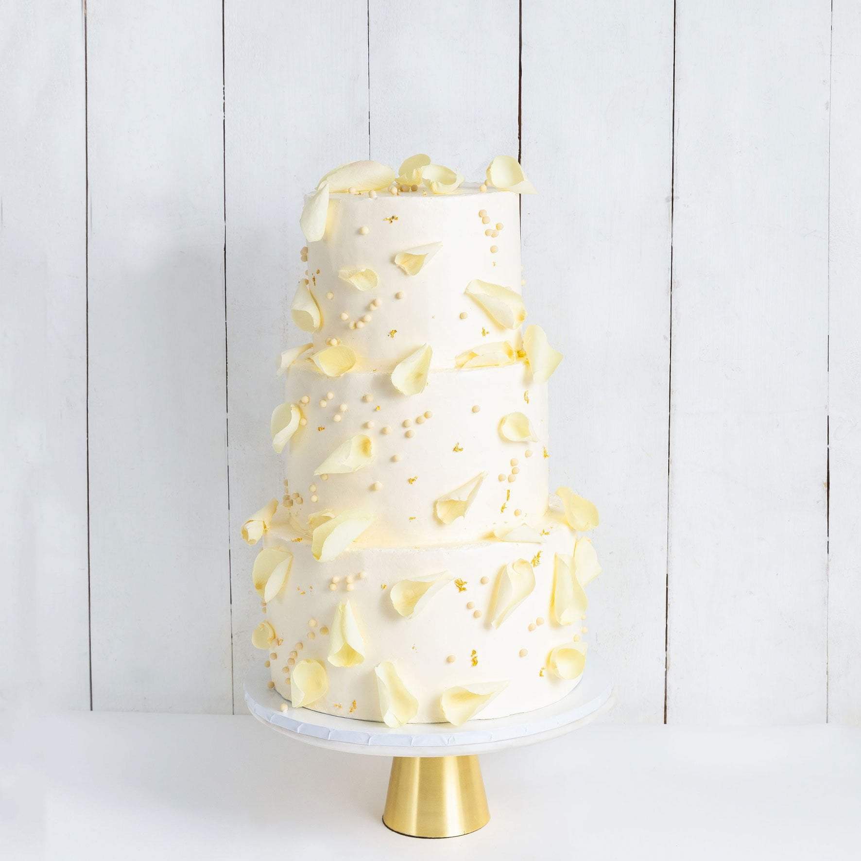 Three Tier Petals Wedding Cake