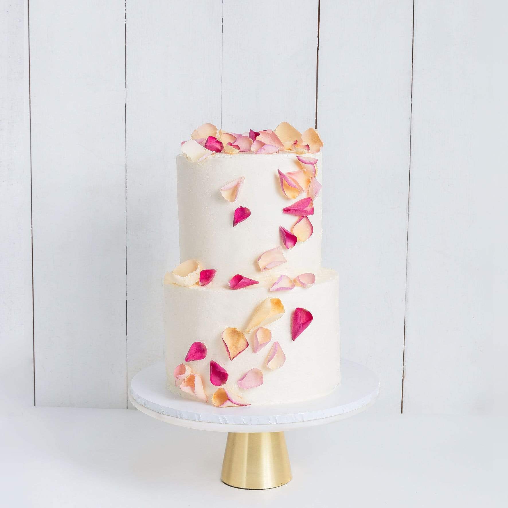 Two Tier Petals Rain Wedding Cake