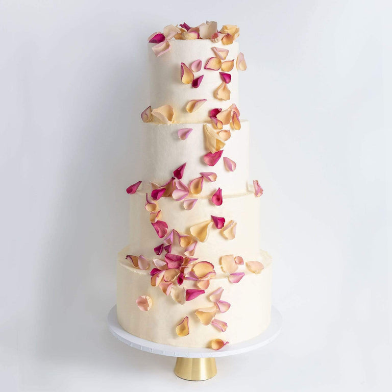 Cutter & Squidge Weddings Four Tier (12", 10", 8", 6") FOUR TIER PETALS RAIN WEDDING CAKE