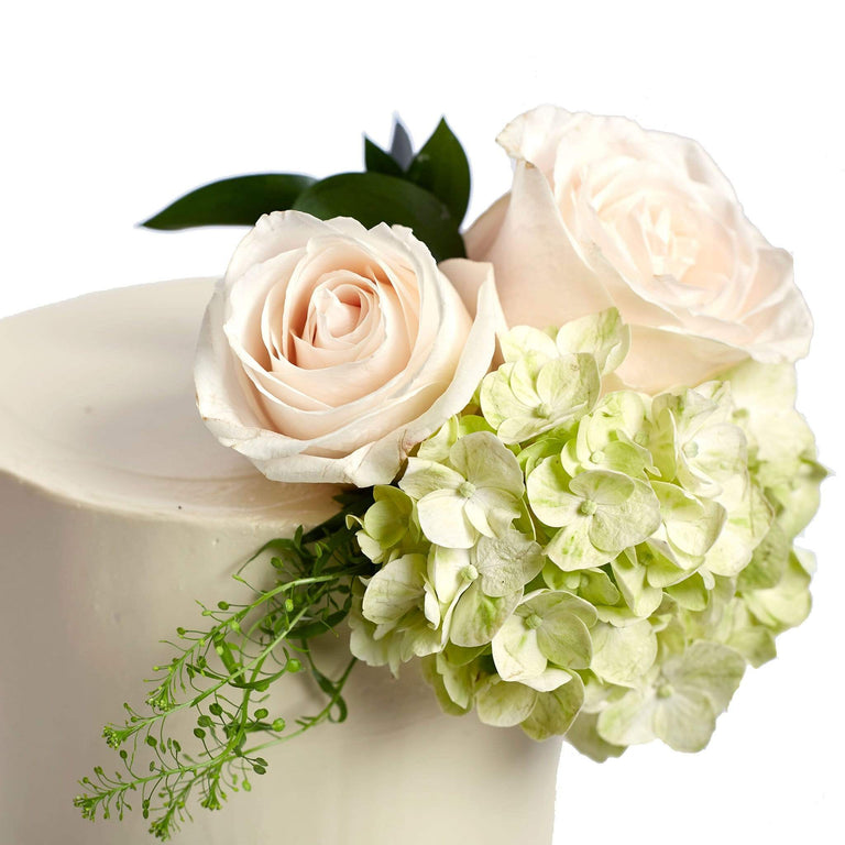 Cutter & Squidge Weddings ROSE AND HYDRANGEA WEDDING CAKE