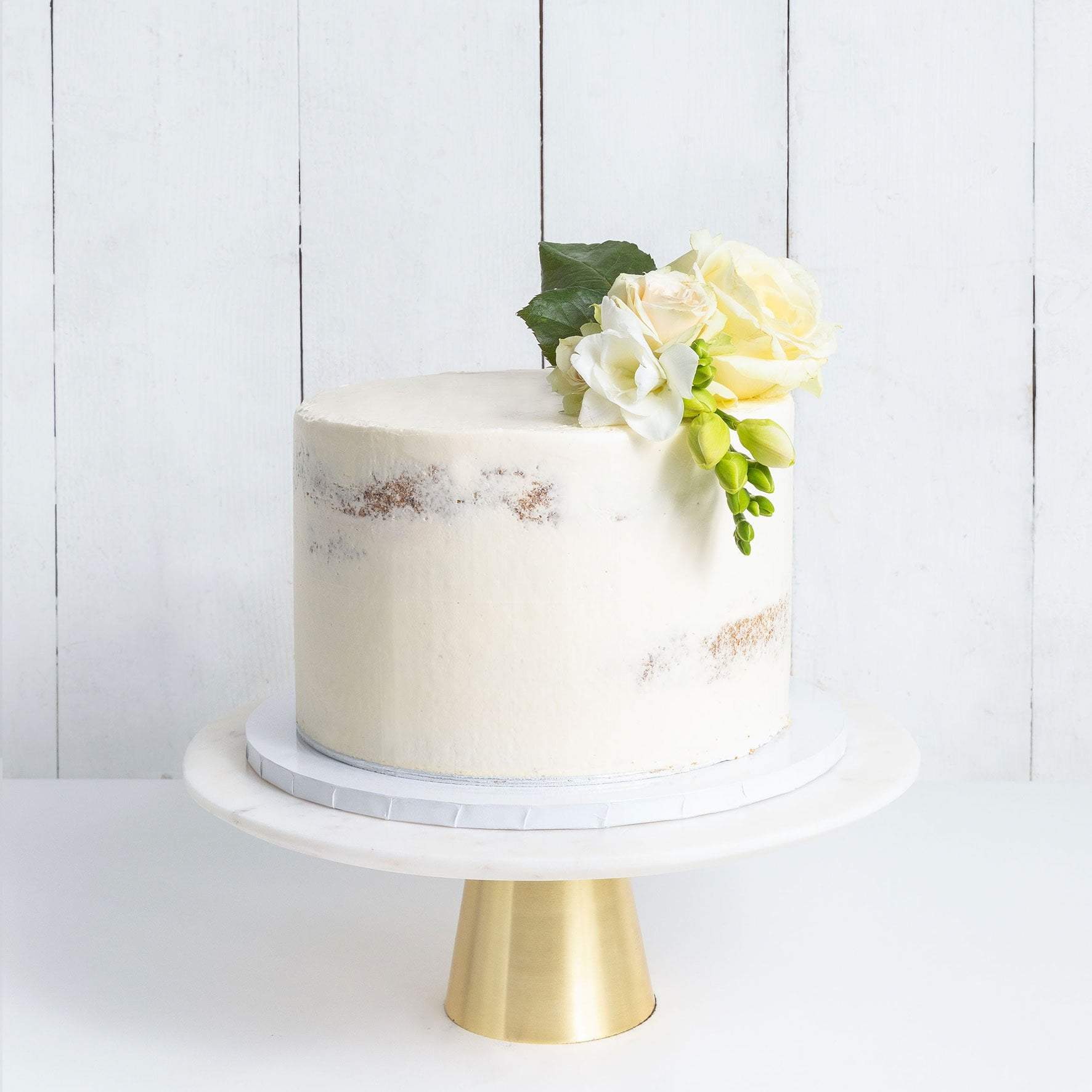 One Tier Decorated Naked Wedding Cake