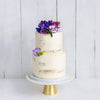 Cutter & Squidge Weddings Purple Floral - Two Tier (8", 6") TWO TIER DECORATED NAKED WEDDING CAKE
