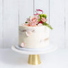 Cutter & Squidge Weddings Pink & Petals - 6" Small ONE TIER DECORATED NAKED WEDDING CAKE