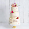 Cutter & Squidge Weddings Pink & Petals - Three Tier (10", 8", 6") THREE TIER DECORATED NAKED WEDDING CAKE
