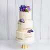 Cutter & Squidge Weddings Purple Floral - Three Tier (10", 8", 6") THREE TIER DECORATED NAKED WEDDING CAKE